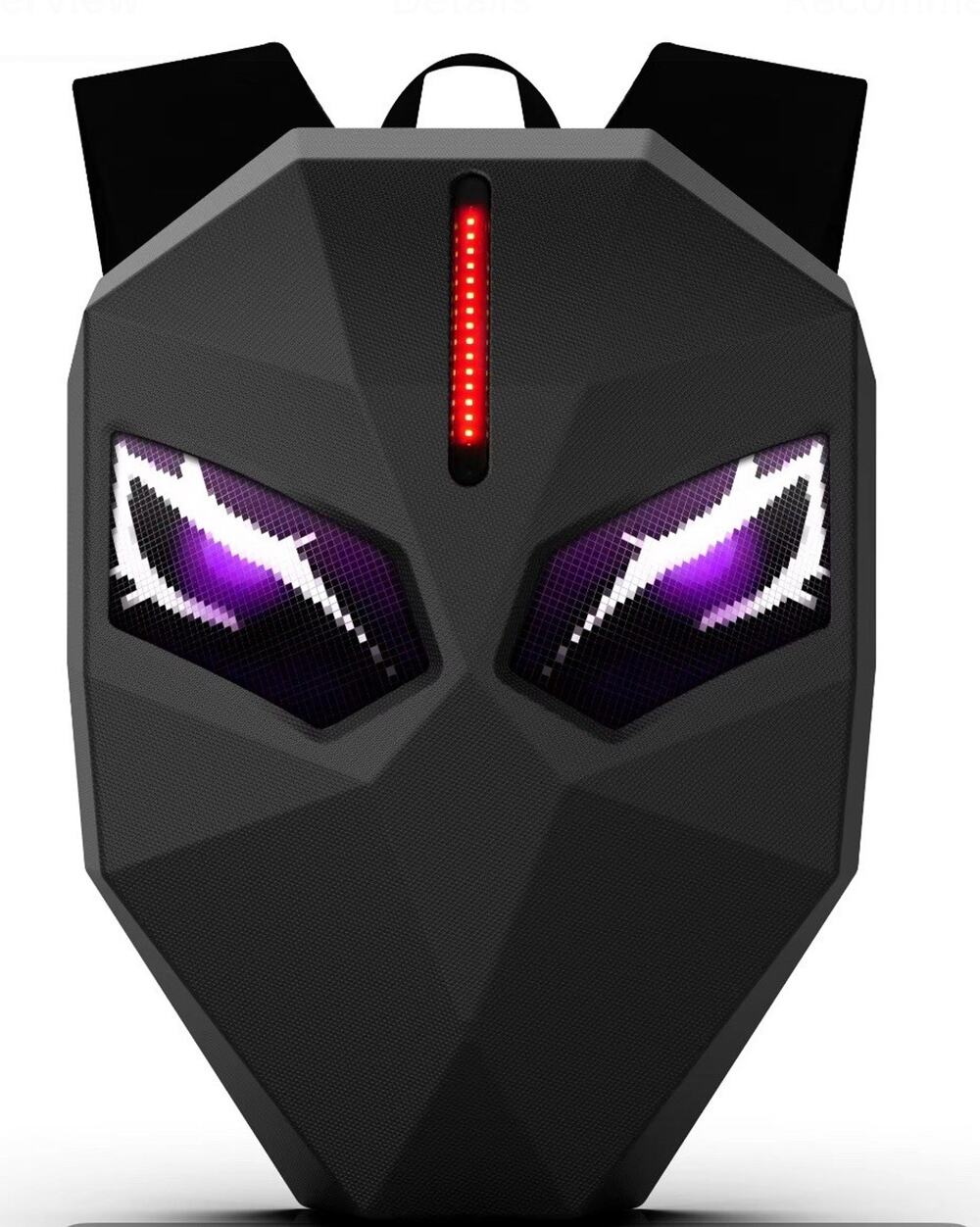 LED programmable hard case backpack